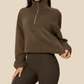 Wholesale Women's Activewear Fleece-Lined Stand-Collar Half-Zip Sweatshirt
