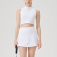 Wholesale Women's Short Sleeve Yoga Top & Tennis Skirt Set – Quick-Dry Sporty Two-Piece