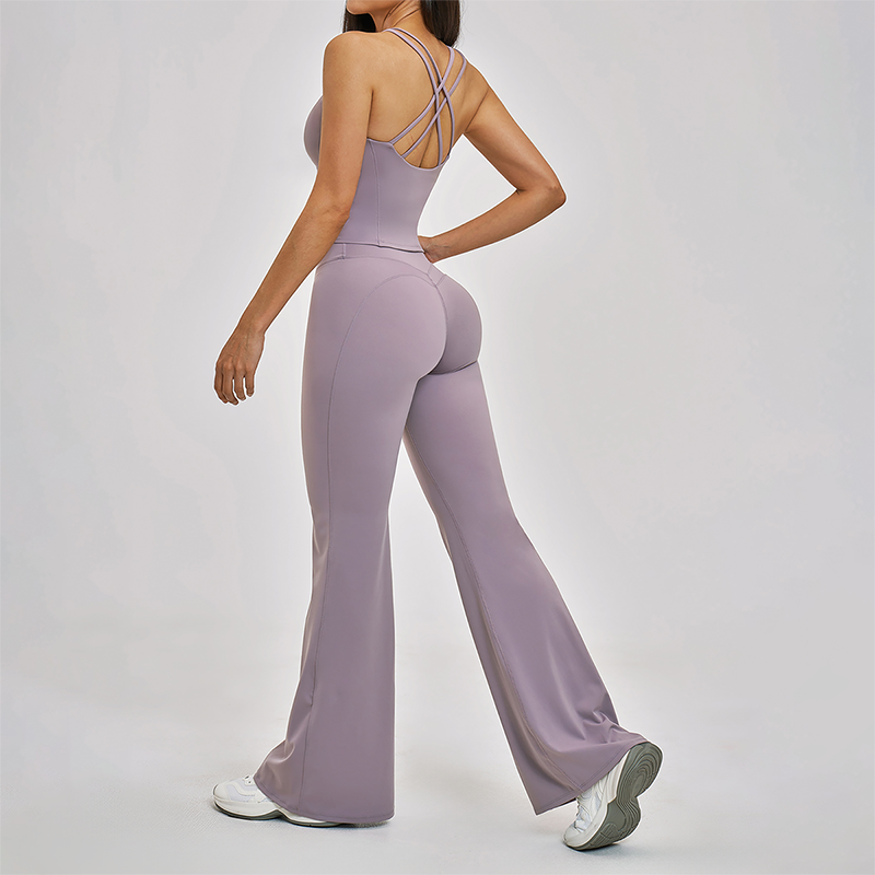 Wholesale Cross Back Tank Top+High Waist pant 2-piece Set