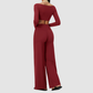 Wholesale Women's Long-Sleeve Top+Wide-Leg Fitness Pants Yoga Set
