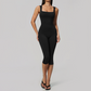 Wholesale Women's Bare-Feel Square Neck Yoga Jumpsuit with Chest Pad & Capri Shorts