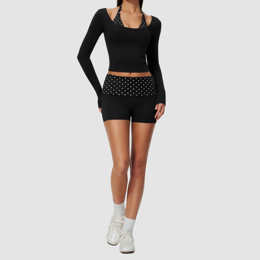 Wholesale Women's Long-Sleeve + Shorts Yoga Fitness Set