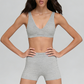 Wholesale strap bra+shorts+jacket 3-piece set