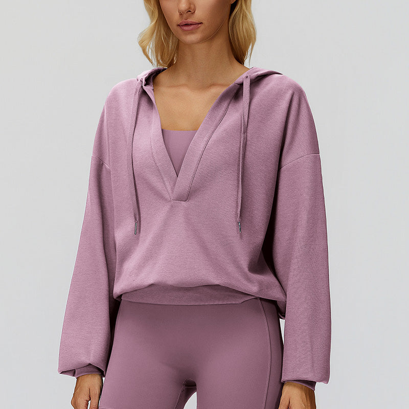 V-neck hooded outdoor sports jacket