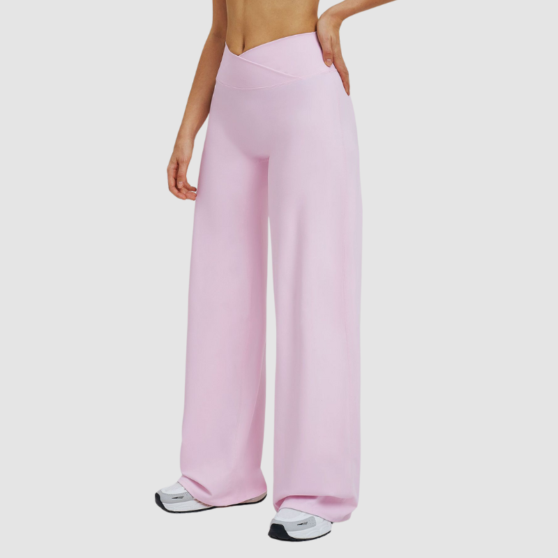 Wholesale high-waisted cross-waist wide-leg pants