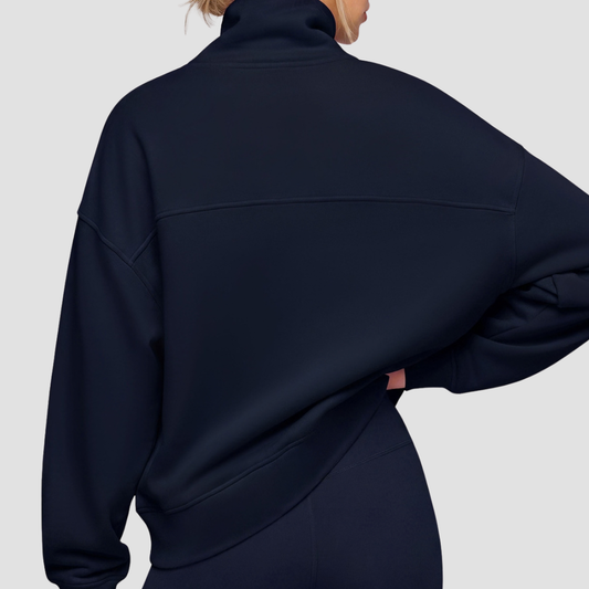 Wholesale Women's Mock Neck Casual Long-Sleeved Sweatshirt