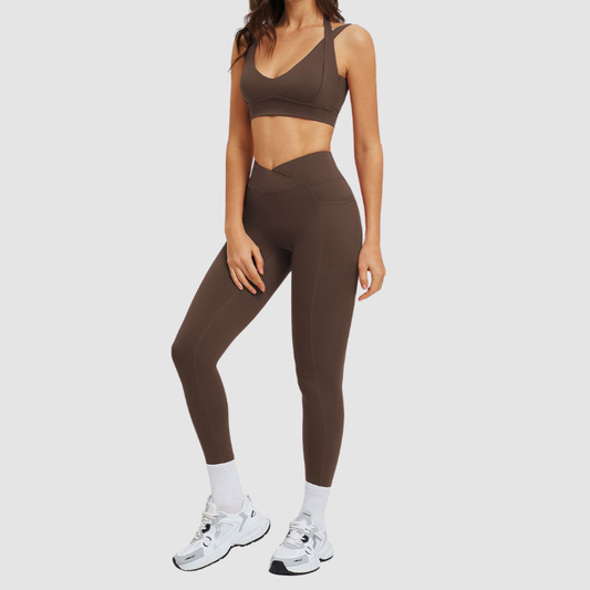 Wholesale strappy halter bra and tight | Wonderxfans bulk activewear