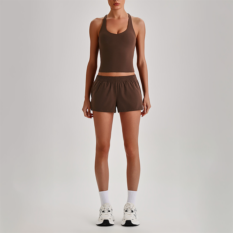 Wholesale Naked-Feel Racerback Sports Bra & High-Waist Biker Shorts Set – Sculpting Yoga 2-Piece