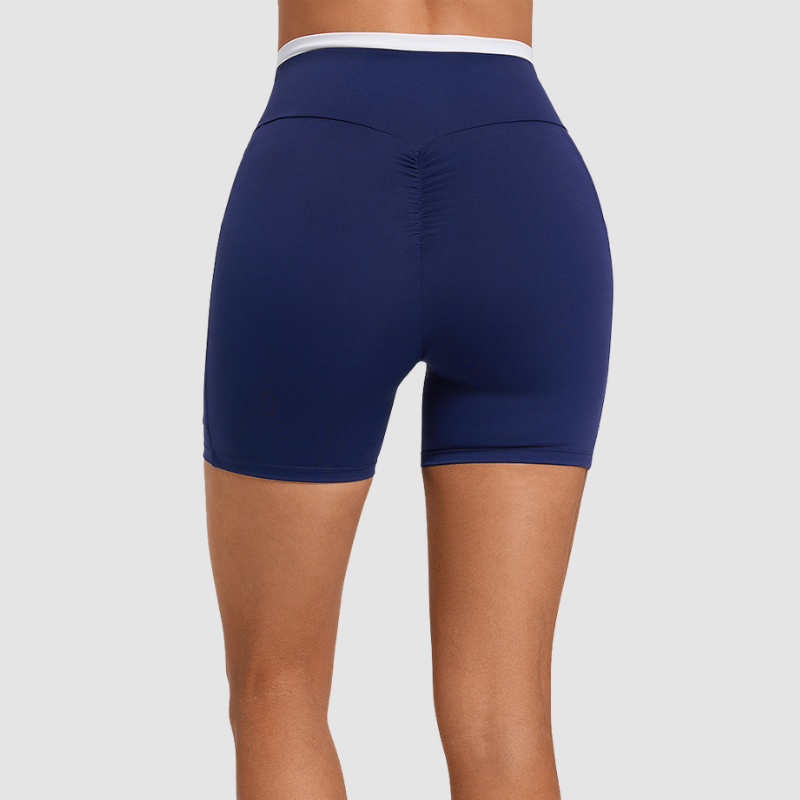 Wholesale Color-Block High-Waisted Cross-Waistband Shorts | Wonderxfans bulk activewear