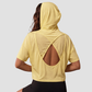 Wholesale Hooded Loose Yoga T-Shirt – Quick-Dry Short Sleeve Top