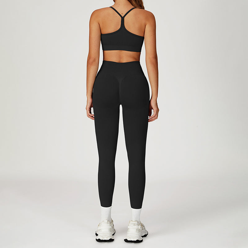 Quick-Drying Sports Bra + Butt-Lifting Leggings 2-Piece Set