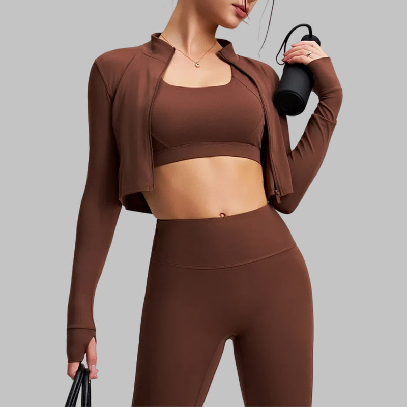 Cropped Thumbhole Jacket & Square Neck Bra