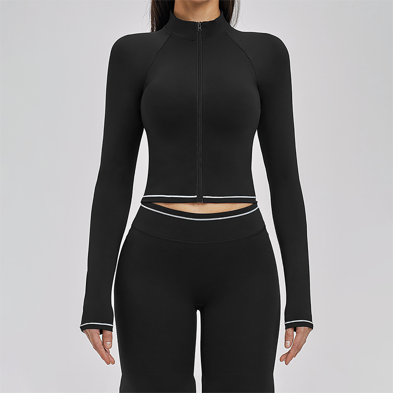 Zippered tight quick drying sports jacket