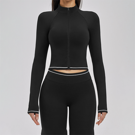 Zippered tight quick drying sports jacket