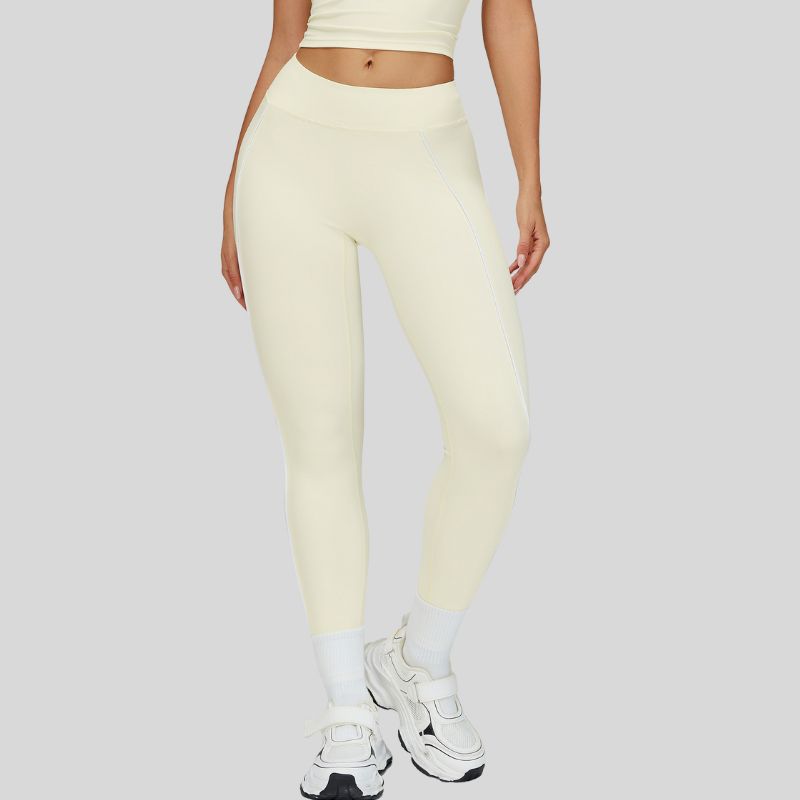 High-waisted contrasting color leggings