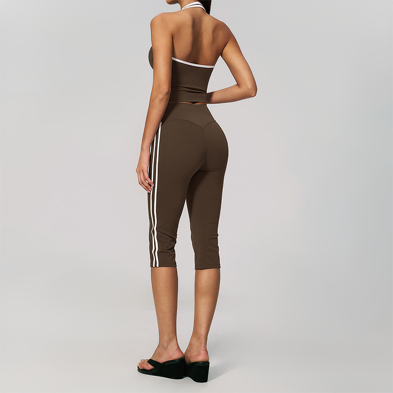 Wholesale Women's Cream-Feel Fleece Sleeveless Vest & High waisted cropped pants Set
