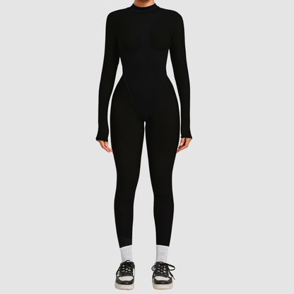 Wholesale Women's Mesh Panel Long Sleeve  Yoga Bodysuit