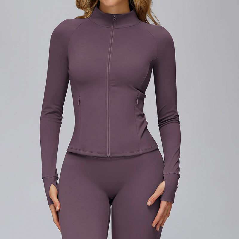 Zippered tight quick-drying sports jacket