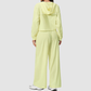 Wholesale Women's UPF50+ Sun Protection Hoodie Jacket + Wide-Leg Pants Set – Colorblock Outdoor Running Sportswear