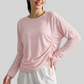 Wholesale Women's Side Drawstring Long Sleeve Yoga Top