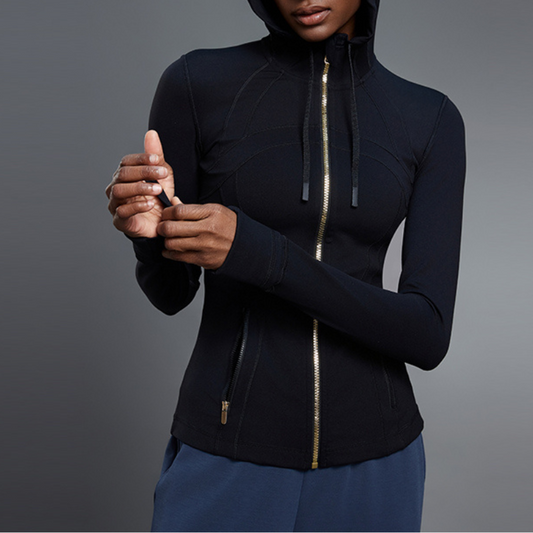 Wholesale Women's yoga hooded cardigan long | Wonderxfans bulk activewear