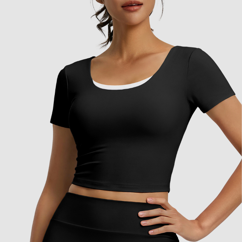 Wholesale back cross short sleeve T-shirt