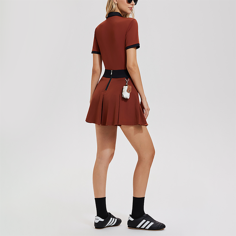 Wholesale Women's Lapel Golf Polo Shirt Outdoor Casual Running Sports Fitness Set