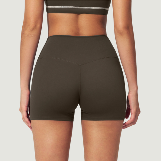 Wholesale Women's Seam-Detail Colorblock High-Waist Booty Shorts – Butt-Lifting Yoga Gym Activewear