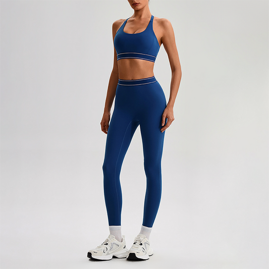 Wholesale Naked-Feel Sports Bra & High-Waist Biker Shorts Set – Quick-Dry Yoga 2-Piece