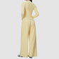 Wholesale Women's Stand-Collar Zip Jacket & Wide-Leg Pants Yoga Set