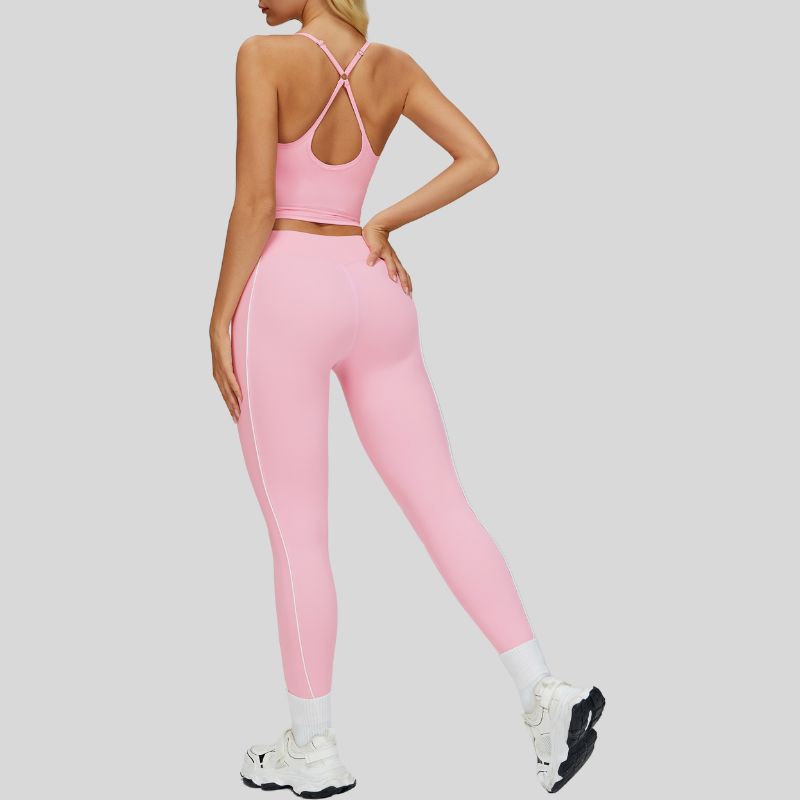 Beautiful Back Slimming Tank top+High-waisted contrasting color leggings