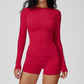 Wholesale Women's Brushed Long Sleeve Yoga Top – Crew Neck Slim Fit Athletic T-Shirt