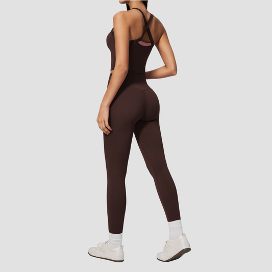 Wholesale Naked-Feel Yoga Set – Cross Back Quick-Dry Fitness Outfit