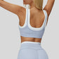 Fake two-piece contrast color stitching sports bra