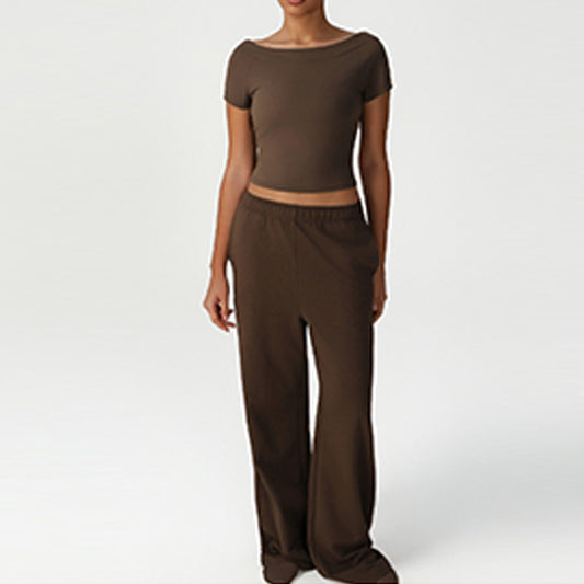 Wholesale Cropped T-Shirt + Loose Sports | Wonderxfans bulk activewear