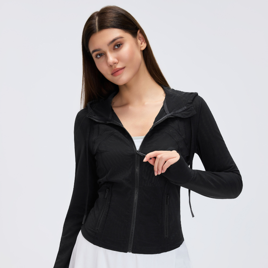 Wholesale mesh hooded yoga jacket | Wonderxfans bulk activewear