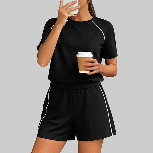 Wholesale Women's Short Sleeve T-Shirt & Shorts Casual Athletic Set