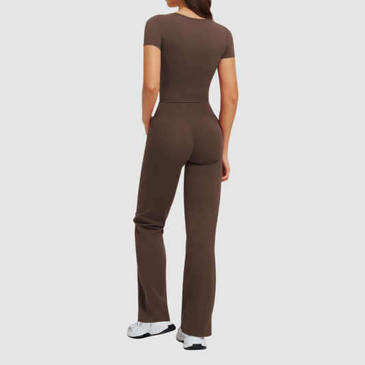 Wholesale square-neck crop top + high-waisted | Wonderxfans bulk activewear
