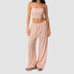 Wholesale Women's 3-Piece Yoga Lounge Set – Padded Cami, Cardigan & Wide-Leg Pants