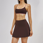 Naked and beautiful back bra+anti glass two-piece tennis skirt 2-piece set