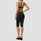 Wholesale Women's Polka Dot & Stripe Yoga Set Halter Neck Sports Bra & Capri Pants w/ Chest Pad