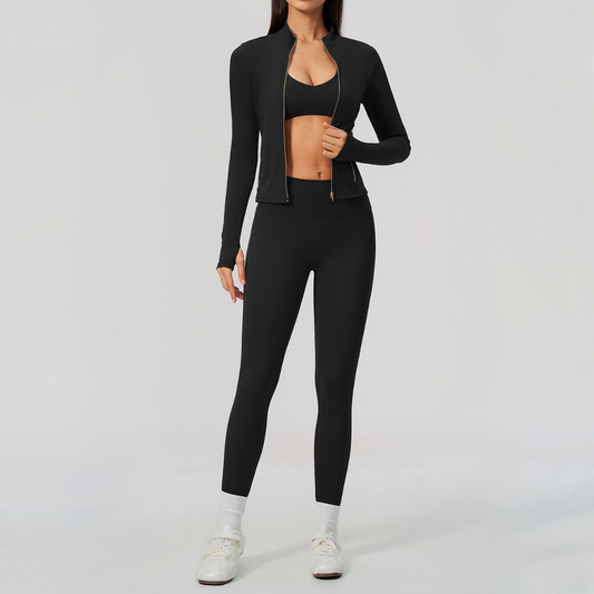 Wholesale Women's Three-Piece Activewear Set – Bra, Jogger Pants & Jacket