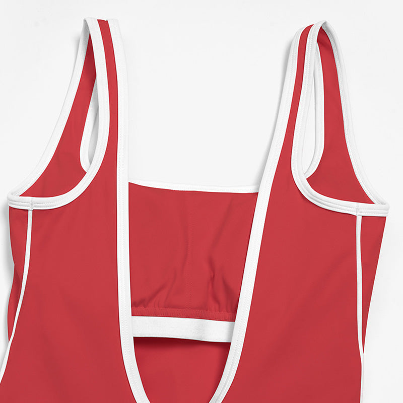 Women's Color-Blocked Backless Sleeveless Jumpsuit