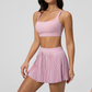 Wholesale Women's Cloud-Feel Cross-Back Sports Bra & Tennis Skirt Set – Moisture-Wicking 2-Piece Athletic Set