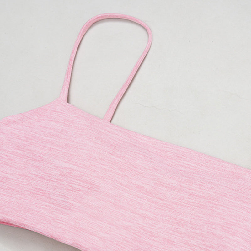 Spaghetti Strap Sports Bra + Sports Pants 2-Piece Set