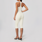 Wholesale Women's Colorblock Brushed Yoga Set: Halter V-Neck Top & Capri Pants