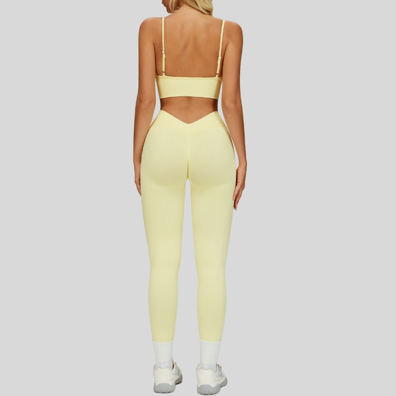 seamless Sports Bra + High-waisted leggings 2-Piece Set