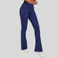 High-waisted and slightly flared casual athletic pants