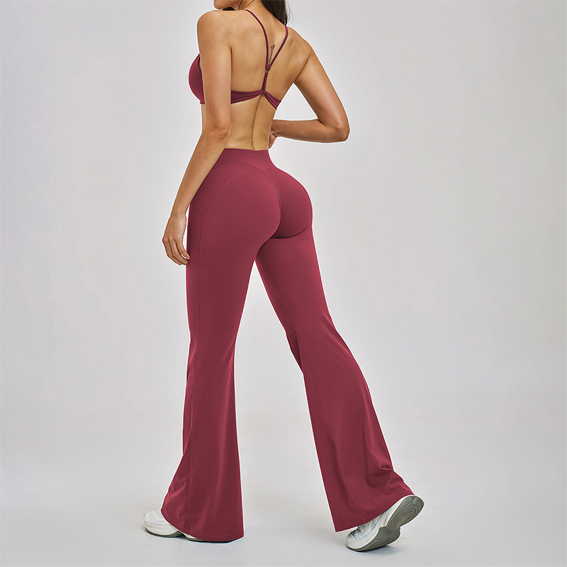 Naked and beautiful back bra+high waisted Legging 2-piece set