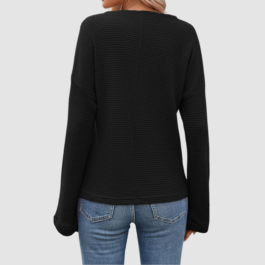 Wholesale women's striped waffle knit tops | Wonderxfans bulk activewear